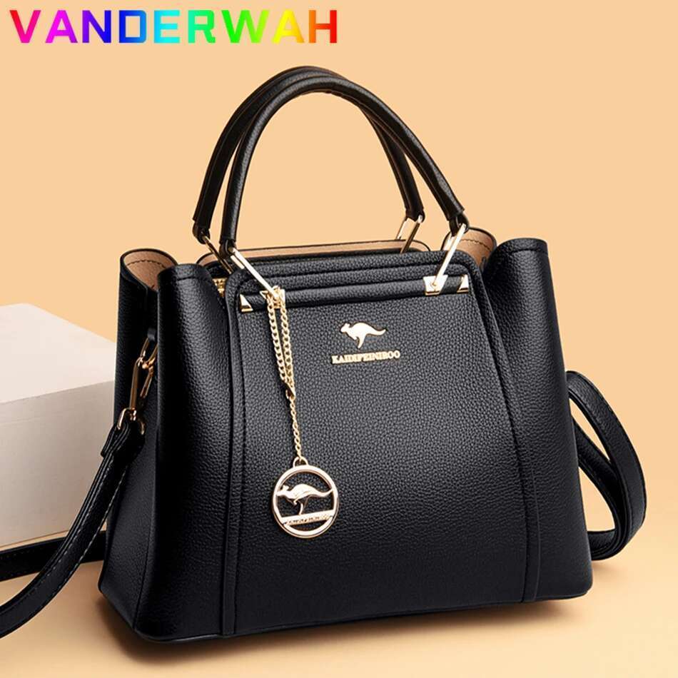 Soft Leather Handbags Women Bags Designer 3 Layers Shoulder Crossbody Sac Ladies Large Capacity Shopping Messenger Tote