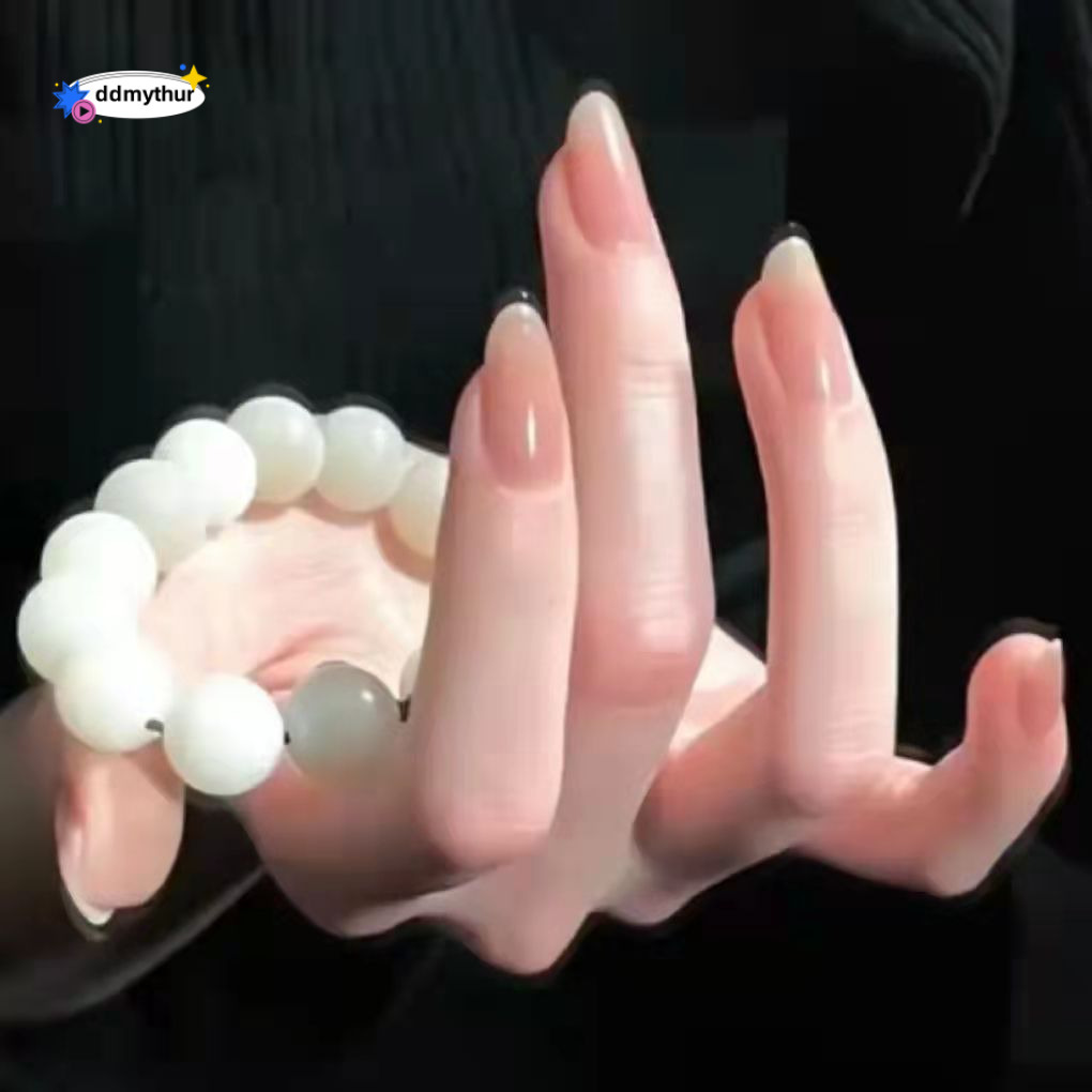 Zhen Huan Hua Fei Face Touch Ice Transparent Long Trapezoidal Style Wearable Nails Finished Fake Nail Stickers ddmythur