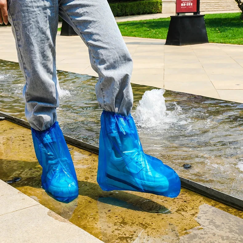 10PCS Rainy disposable shoe covers transparent plastic outdoor thick wearresistant waterproof isolation foot 250528