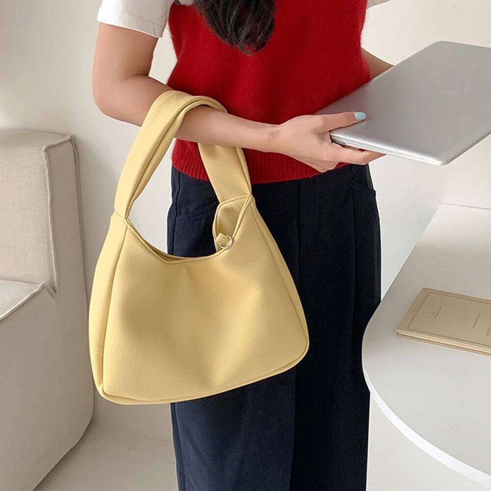 Casual Soft PU Leather Bucket 2025 Fashion Yellow for Women Handbags High Quality Shoulder Bag Commuting Tote Bags NEW