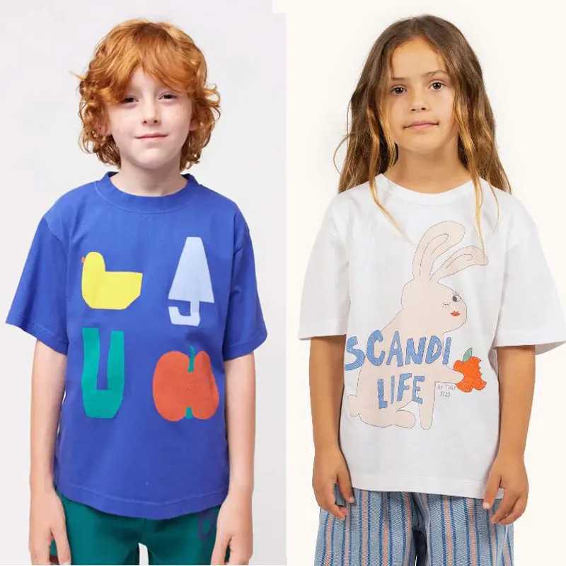 Boys Girls T-shirts Summer 2025 Tops for Kids Casual Children Tees Teenager School Pullover Toddler Outfits Baby Clothes 1-12TT250603