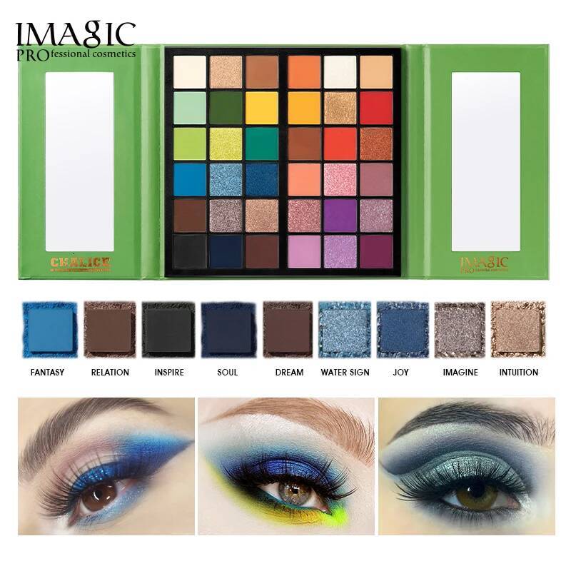 IMAGIC Eyeshadow Matte Make Up Palette Highlight Blus Shimmer Pearlescent Waterproof Eye shadow Powder And Body Paint