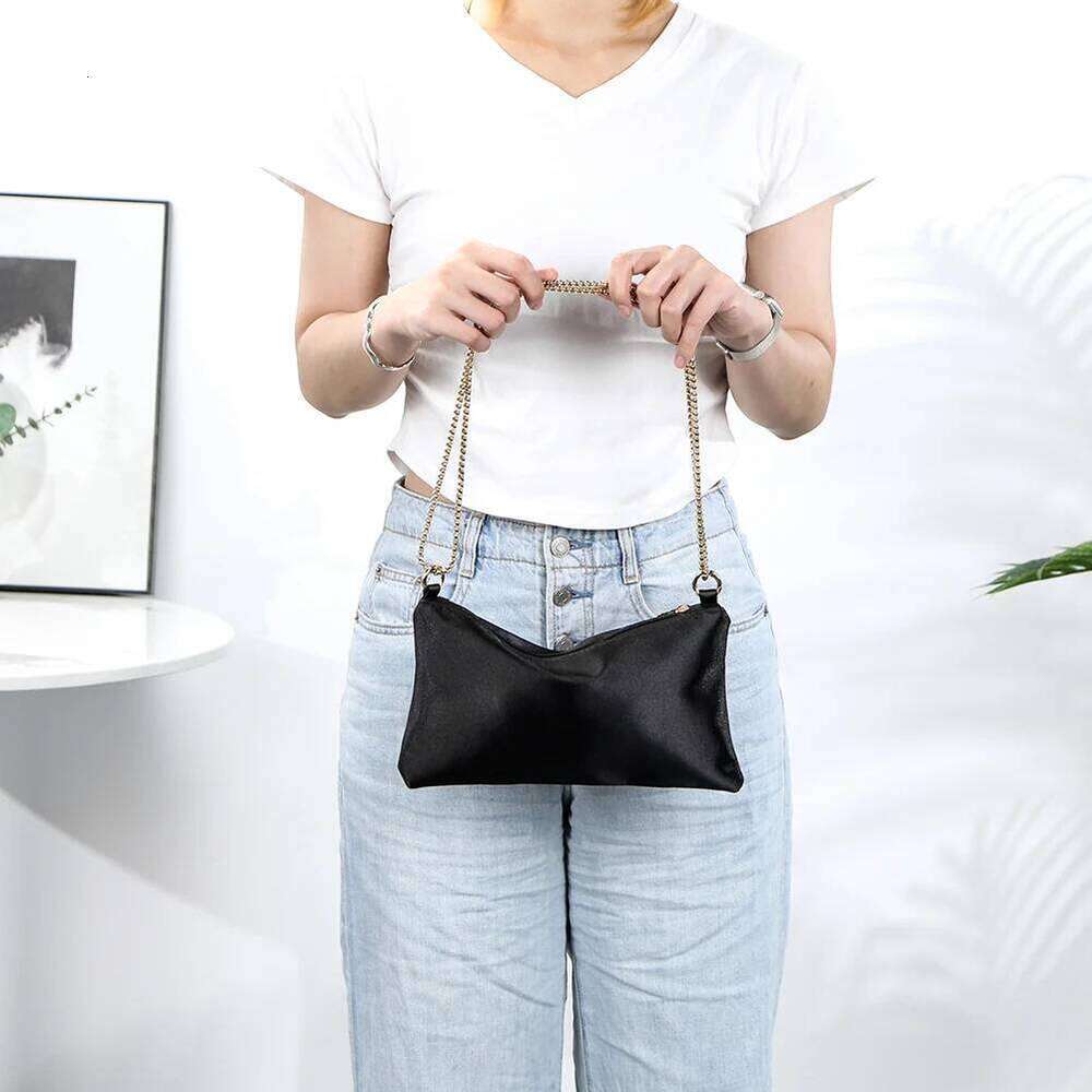 Women's Bags Designer Women Satin Evening With Chain Clutch Purse Zipper Handbag Solid Color Hobo Bag For Wedding Prom Tail Party