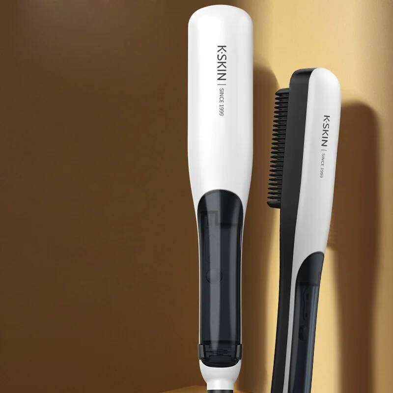 Negative Ion Steam Hair Straightener Brush Styling Comb 2In1 Straightening Curler Fast Heating Ceramic Anti-scald Flat Steampod