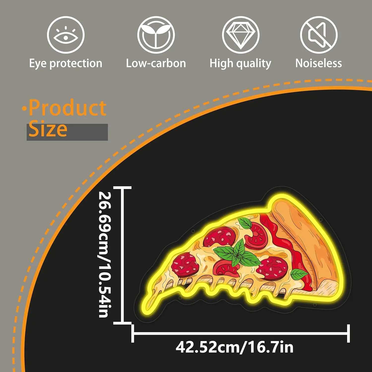 Pizza Neon Sign for Wall Decor Kids USB Night Light Dimmable LED Sign Reusable for Boys and Girls for Bedroom and Living Room XJ250602