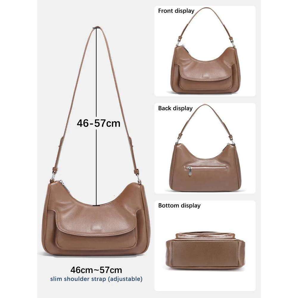Zency Women's 100% Genuine Leather Hobo Soft Shoulder Bag Ladies Designer Crossbody Sac
