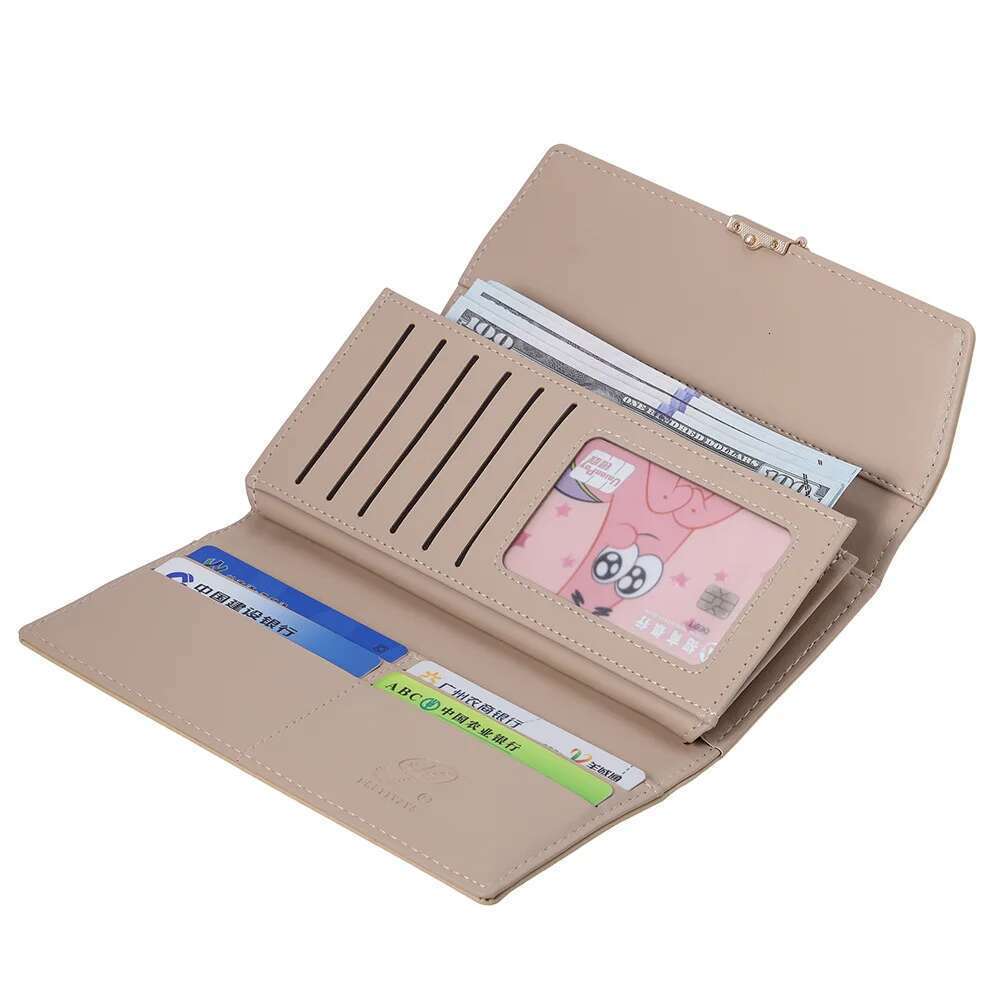 The new model of high-quality PU leather dia-shaped buckle, multi-functional folding, large-capacity mobile phone all-i