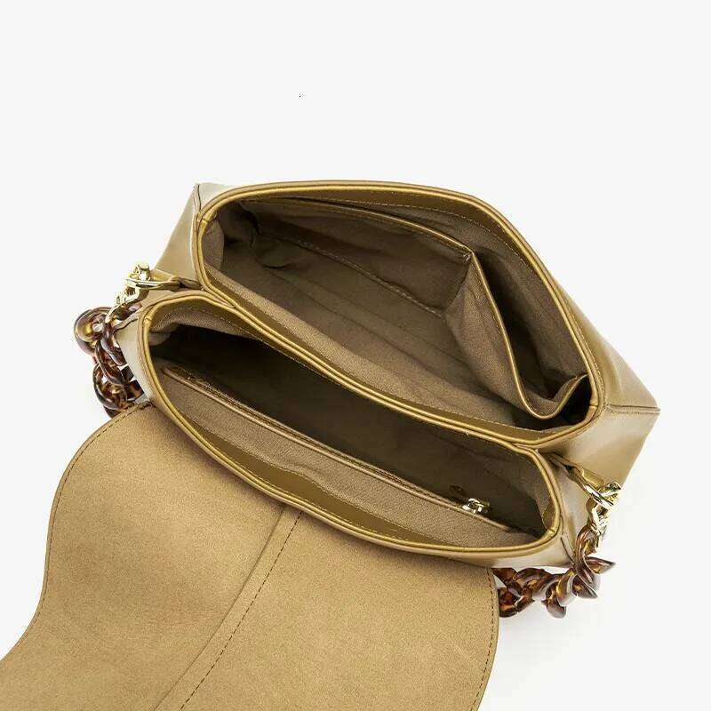 BEAU TODAY Handbags Women Leather Texture Acrylic Chain Hand Carry Simple Female Shoulder Messenger Bags 62036