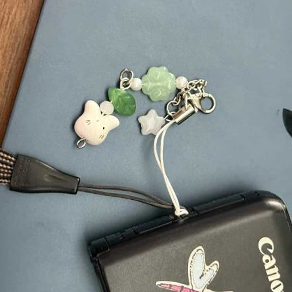 Cute Cat Keychain LuckyPhone Charms Pendant Bag fourr Key Ring Keychains Y2K Key Chains Fashion Jewelry GiftsXJ250602