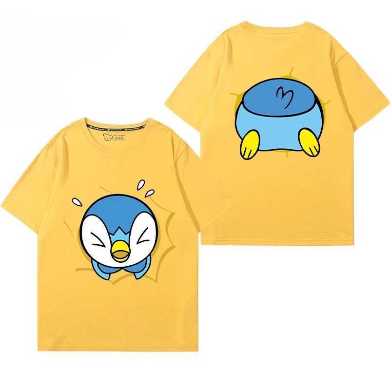 Kids Summer Clothing 100% Cotton T-Shirt Piplup Creative Graphic T-Shirt Outdoor Casual Comfortable Parent-Child Clothing T250603