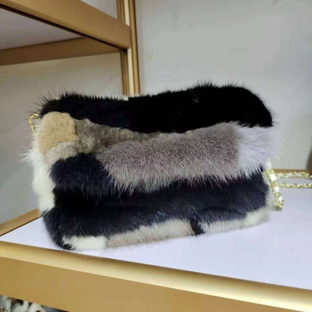 Real Mink Fur Multicolour For Women Shoulder Crossbody Bag