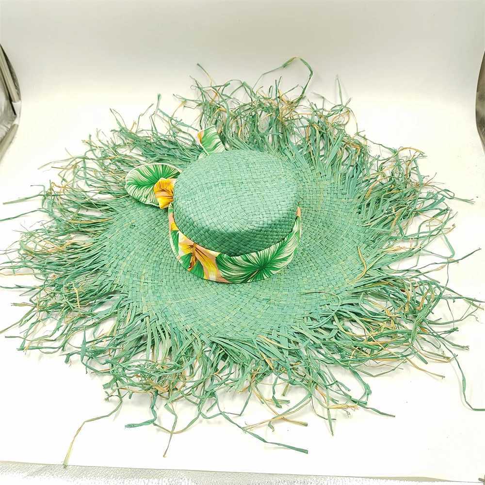 Straw Hat Women Summer Large Brim Beach Vacation Photo Sunscreen Straw Hat Personality European Style Foldable Beach Hat W250602