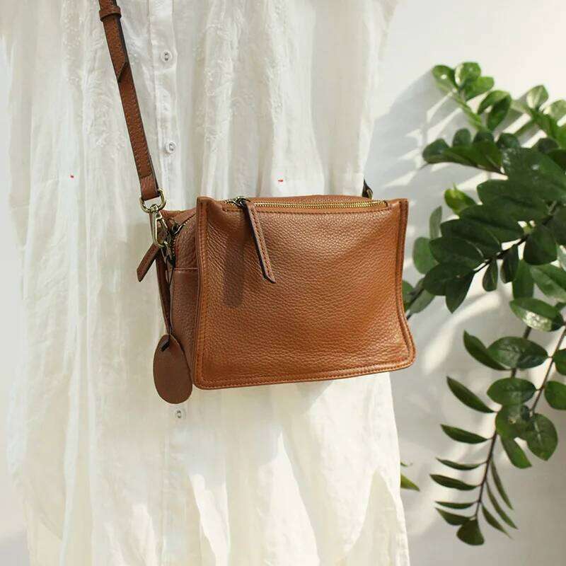 Brand Designer Handbags Small Women Genuine Leather Flap Shoulder Bag Casual Three-layer zipper Ladies Crossbody Bags Female
