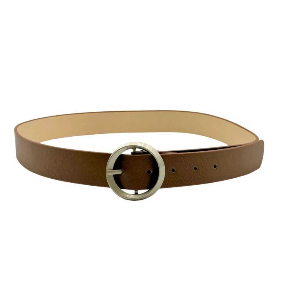New Fashionable Round Buckle Womens Belt Casual Versatile Pin Buckle Womens Belt Unisex Simple Belt LR1766 XJ250602