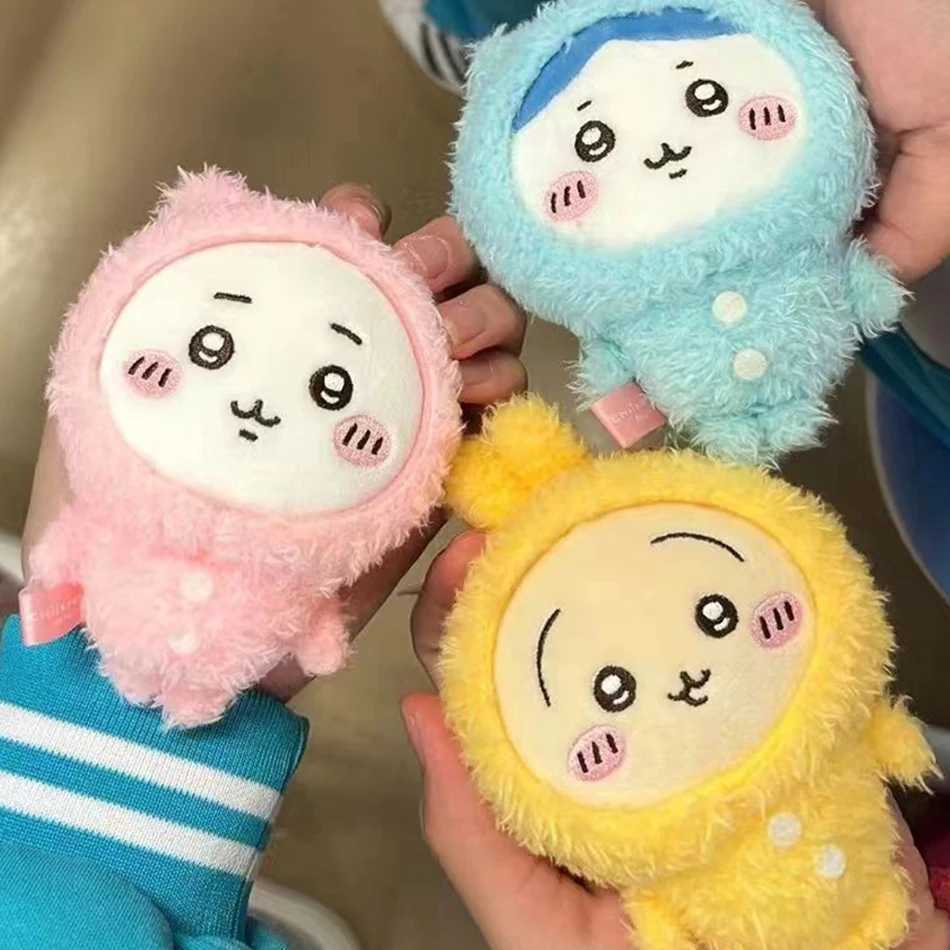 In Stock 10CM Chiikawa Pajama Plush Pendant Keychain Cartoon Usagi Hachiware Usachi Doll Keychains Chiikawa Plush Doll Toys Gift XJ250602