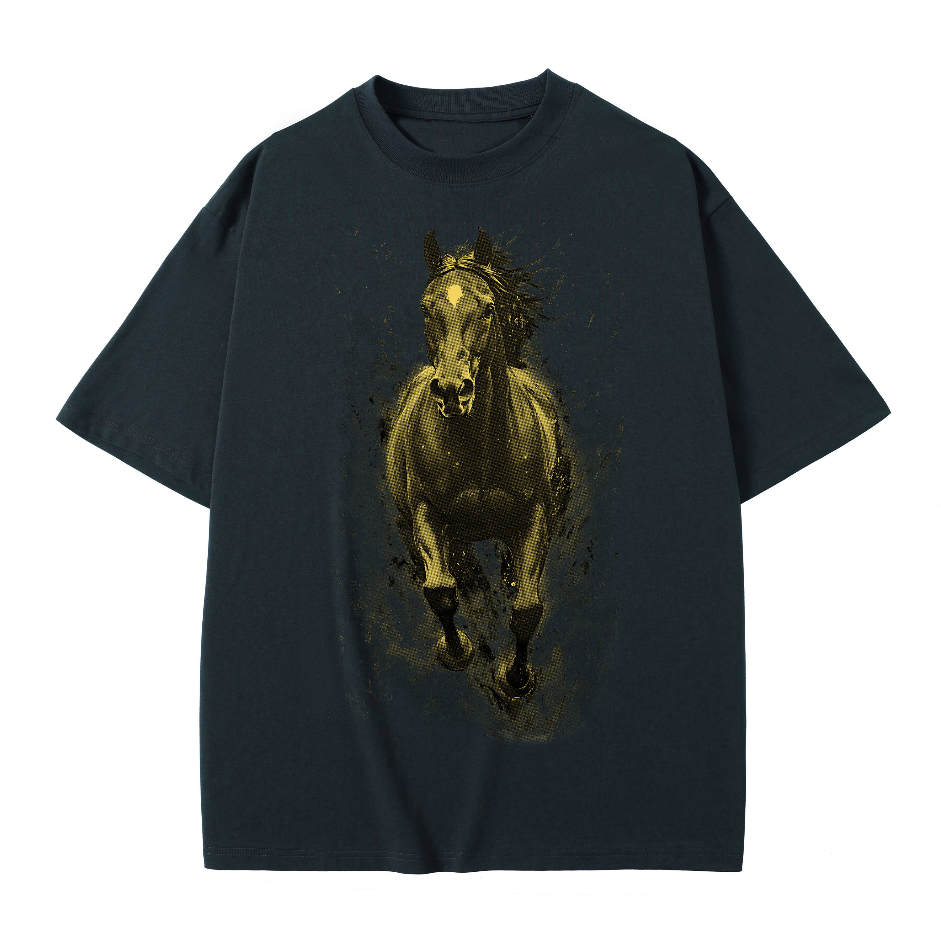 T-shirt men's top designer cotton T-shirt Golden warhorse short sleeved clothing high-quality fashionable T-shirt BROADTRUE