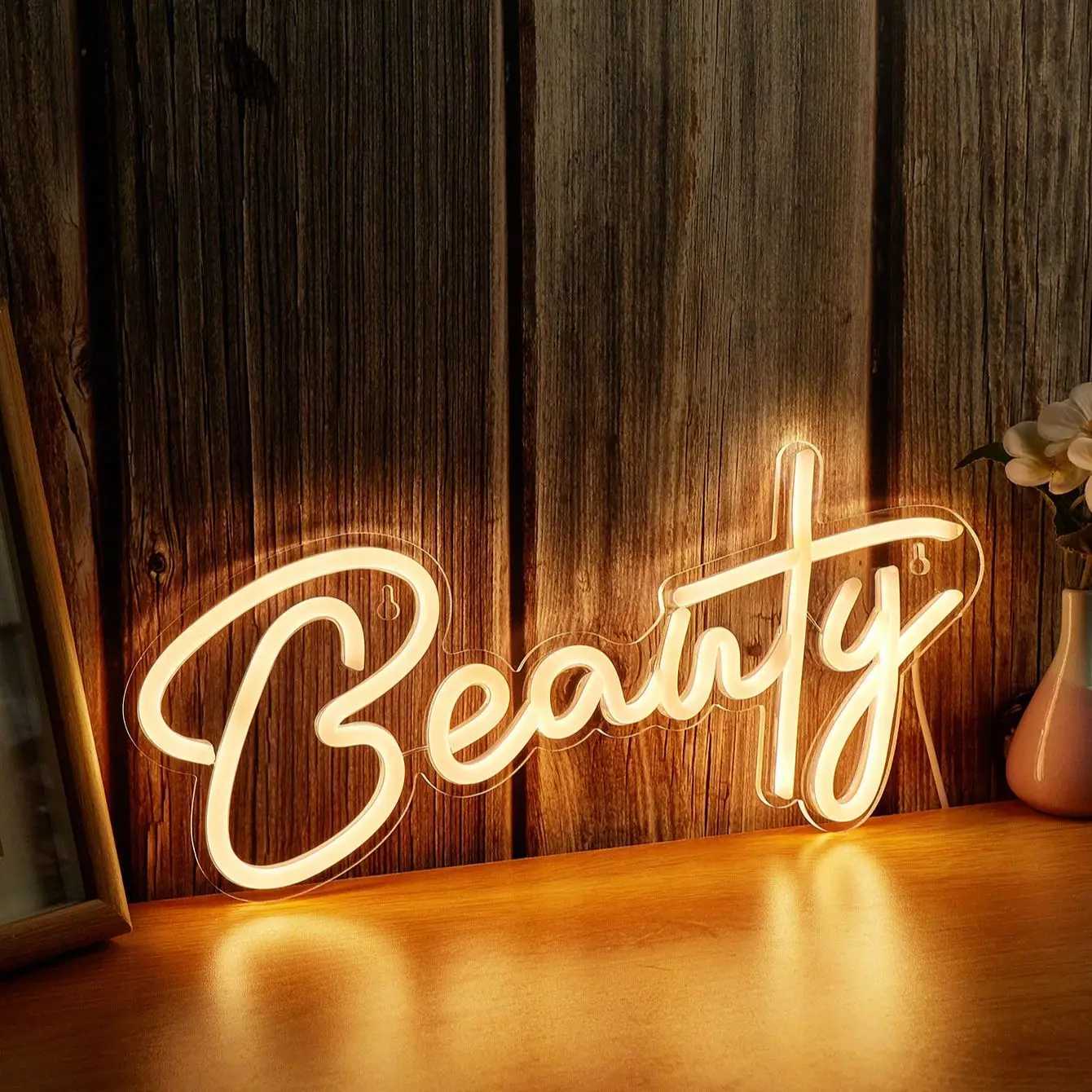 Chi-buy LED Neon Beauty USB Powered Neon Signs Night Light 3D Wall Art Game Room Bedroom Living Room Decor Lamp Signs XJ250602