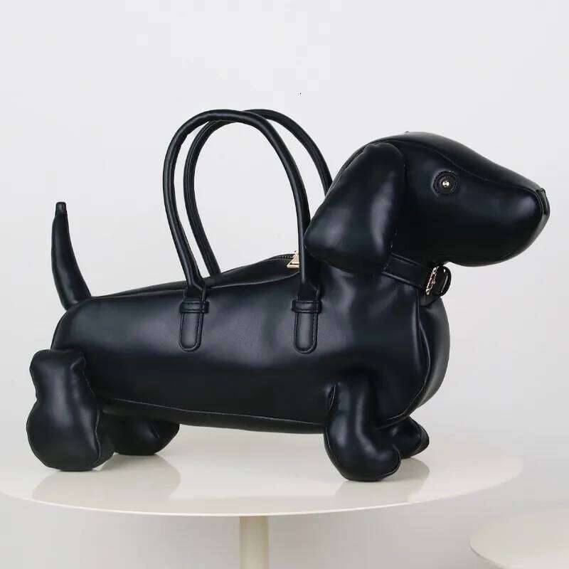 Women's Fashion Creative Design Cute Dachshund Handbag PU Soft Leather Shoulder Messenger Bag