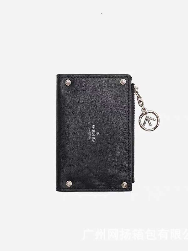 GROTTO Genuine Vegetable-Tanned Sheepskin Leather Card Holder Wallet Luxury Style for Men and Women Couple Gift