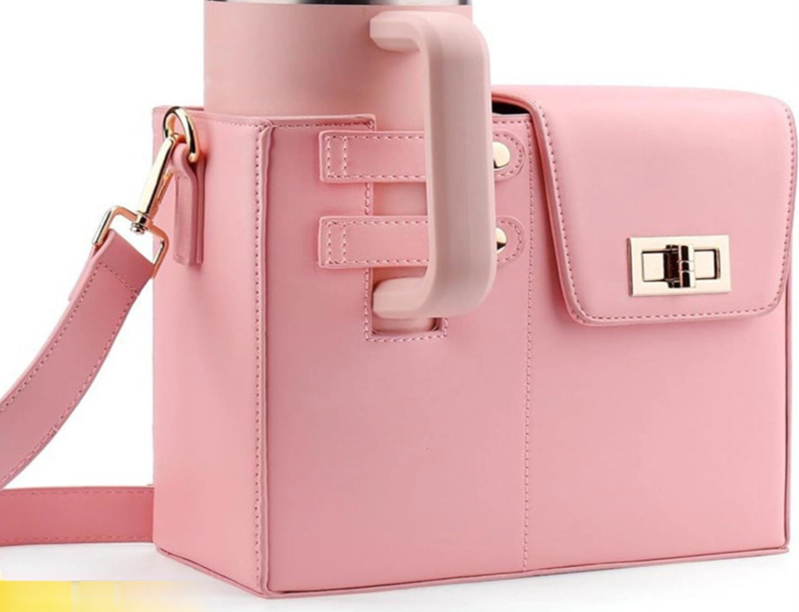 New Style Design New Single Shoulder Bag Outdoor Portable Drink Bottle Water Cup Pink Simple Commuter Crossbody Bag New Free Delivery Designer Bag