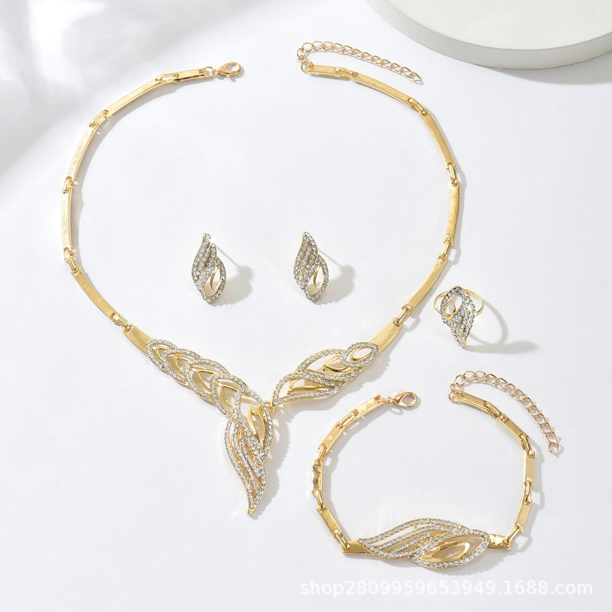 Wedding Bridal Crystal Jewelry Set For Women Party Fashion Choker Necklace Vintage Dubai Trendy Accessories 250121