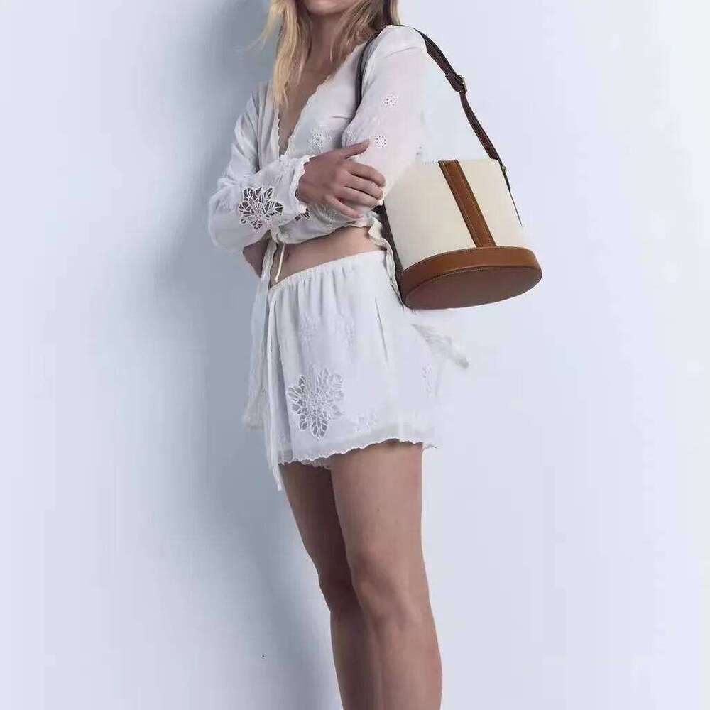 Fashion Canvas Bucket Large Splicing Handbags Shoulder Bag High Quality Crossbody Bags For Women Tote Female Purses