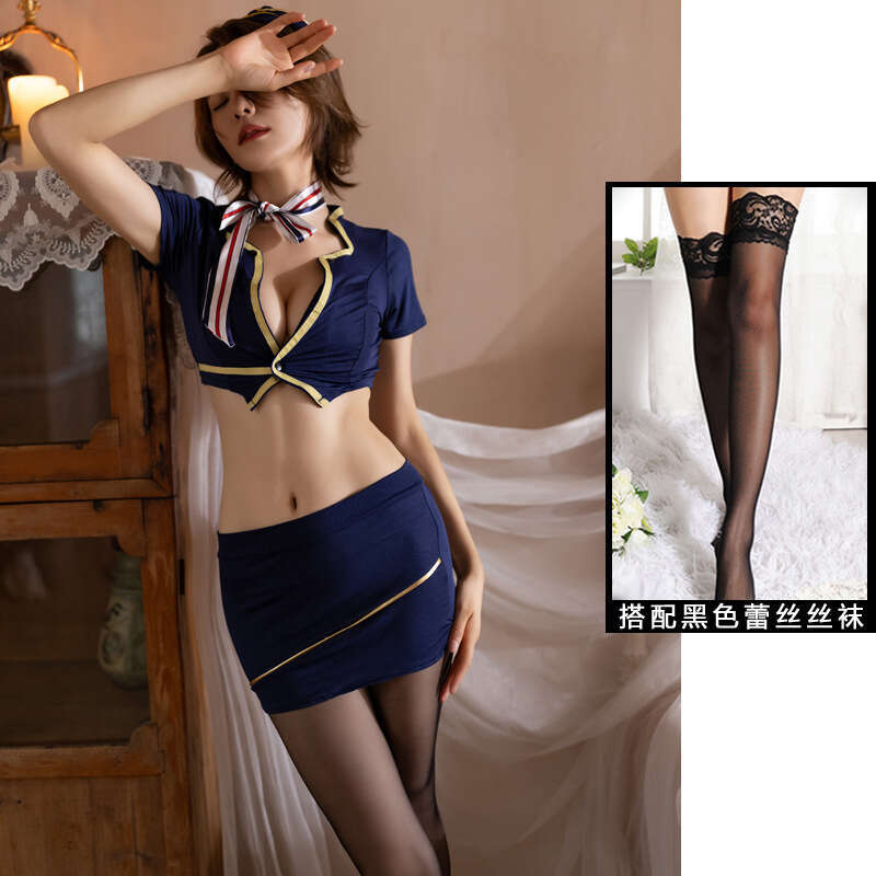 Spell Lingerie Porn Suits Lingerie Female Flight Attendant Sexy Bodycon Deep V Nightclub Short Dress Uniform Temptation Sexy Lingerie
