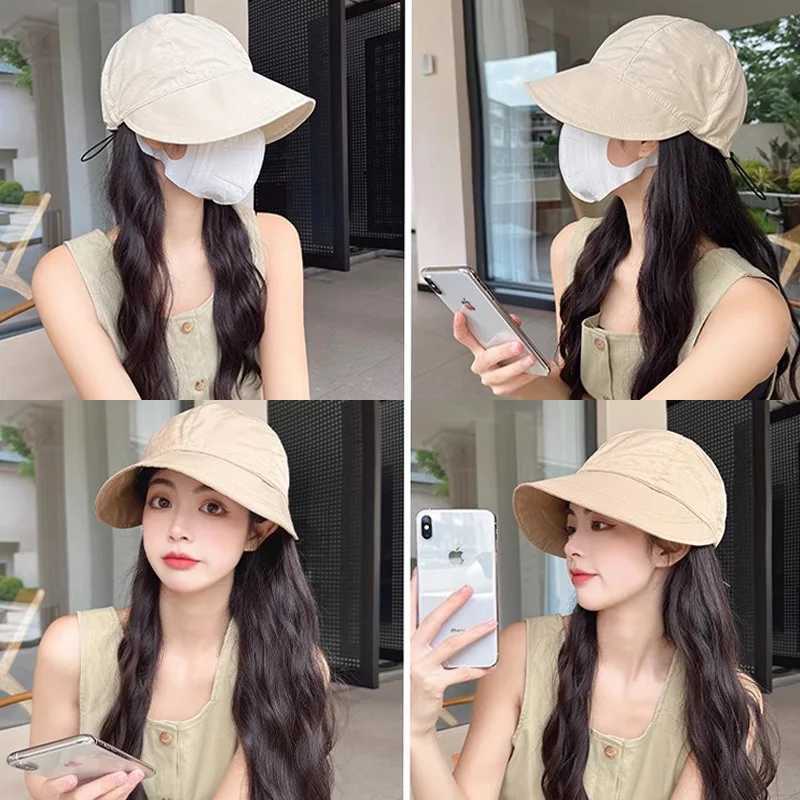 New Summer Hats for Women Foldable Baseball Cap Wide Large Brim Sunscreen Beach Caps Female Outdoor Casual Adjustable Bucket Hat W250602