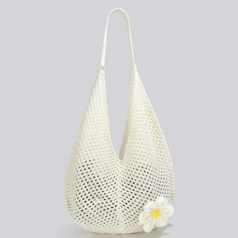 Comparable Bean Large Capacity Woven Shoulder Underarm Tote for Women New Summer Casual Vacation Beach Bag