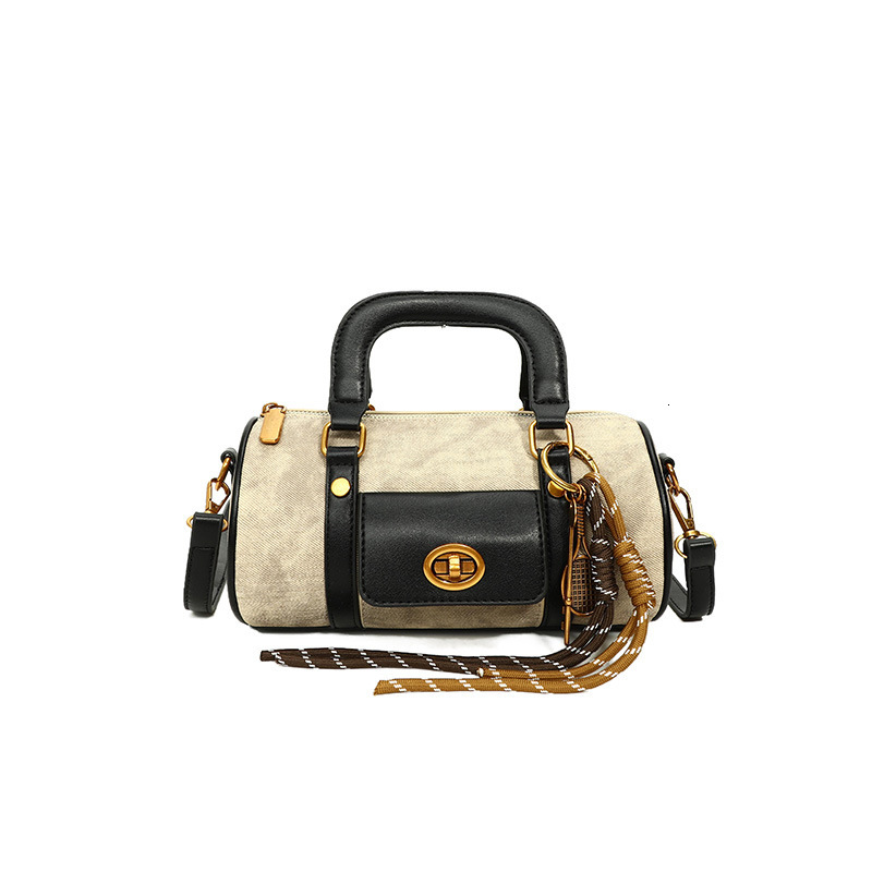 High Quality New Free Designer Bag Live Broadcast Cylindrical 2024 Small Square High-quality Texture Single Shoulder Diagonal Cross Bag Niche Design H