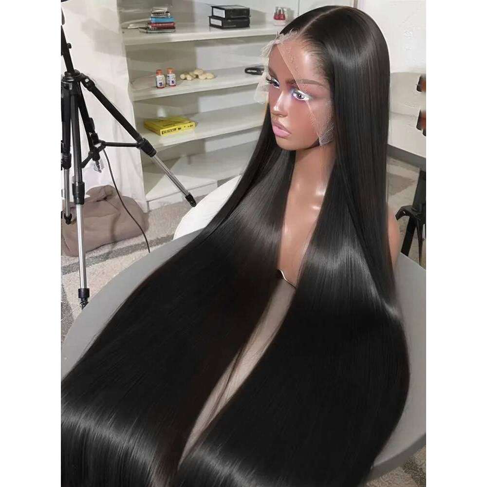 36 40 Inch Bone Straight HD Transparent 13x6 Front 200 Density 13x4 Lace Frontal Wig For Black 100 Brazilian Human Hair