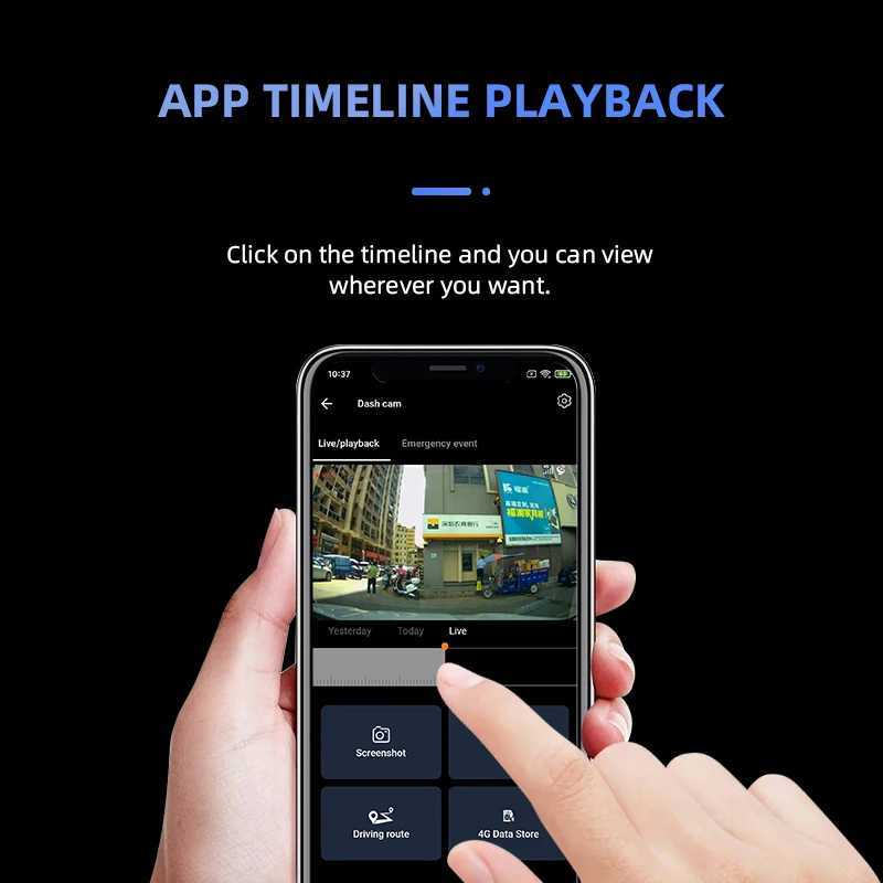 Car dvr 4G Dash Cam Mini Car dvr SIM Card Real-Time Recording App Control Live Streaming 24H Parking Monitoring Night Vision Black Box R250529