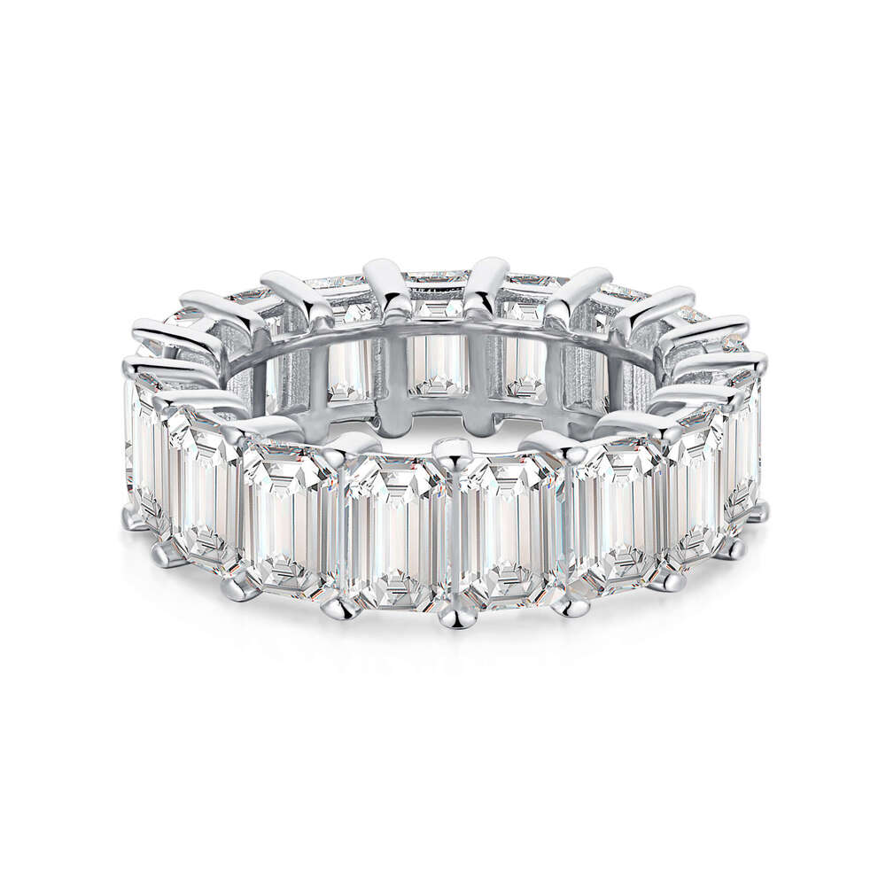 Linglang Jewelry S Pure Silver for Women High-end Full Diamond Zircon Row Stackable Ring