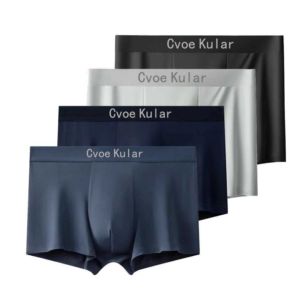 Cvoekular 4pcs Mens Boxer Ice Silk Underwear Sexy Underpants Boxers Mens Underwear Homme Calzoncillos Panties Shorts W250603