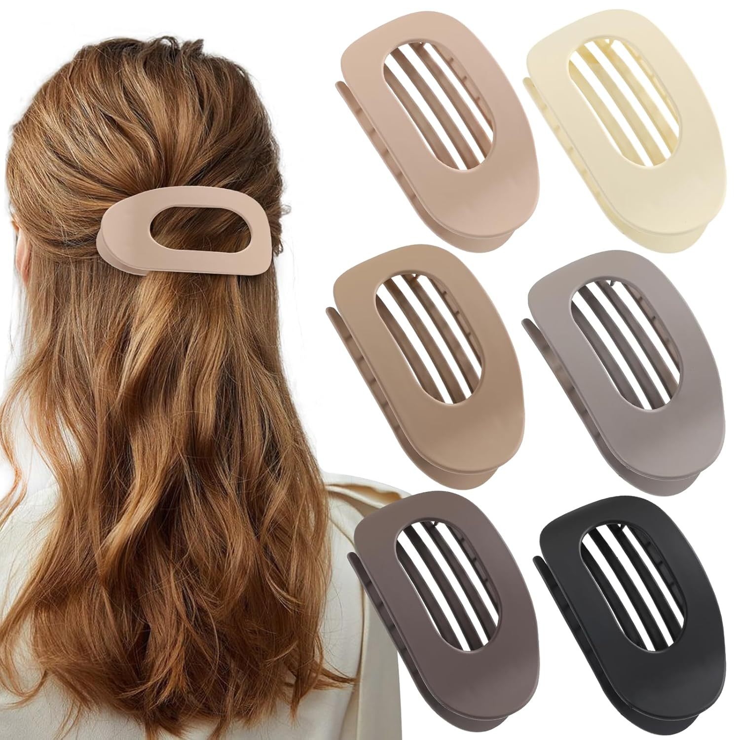 New Style Elegant and Versatile Leopard Print Oval Duck Bill Abalone Hair Clips for Half Up Hairstyles at the Back of the Head European and American H