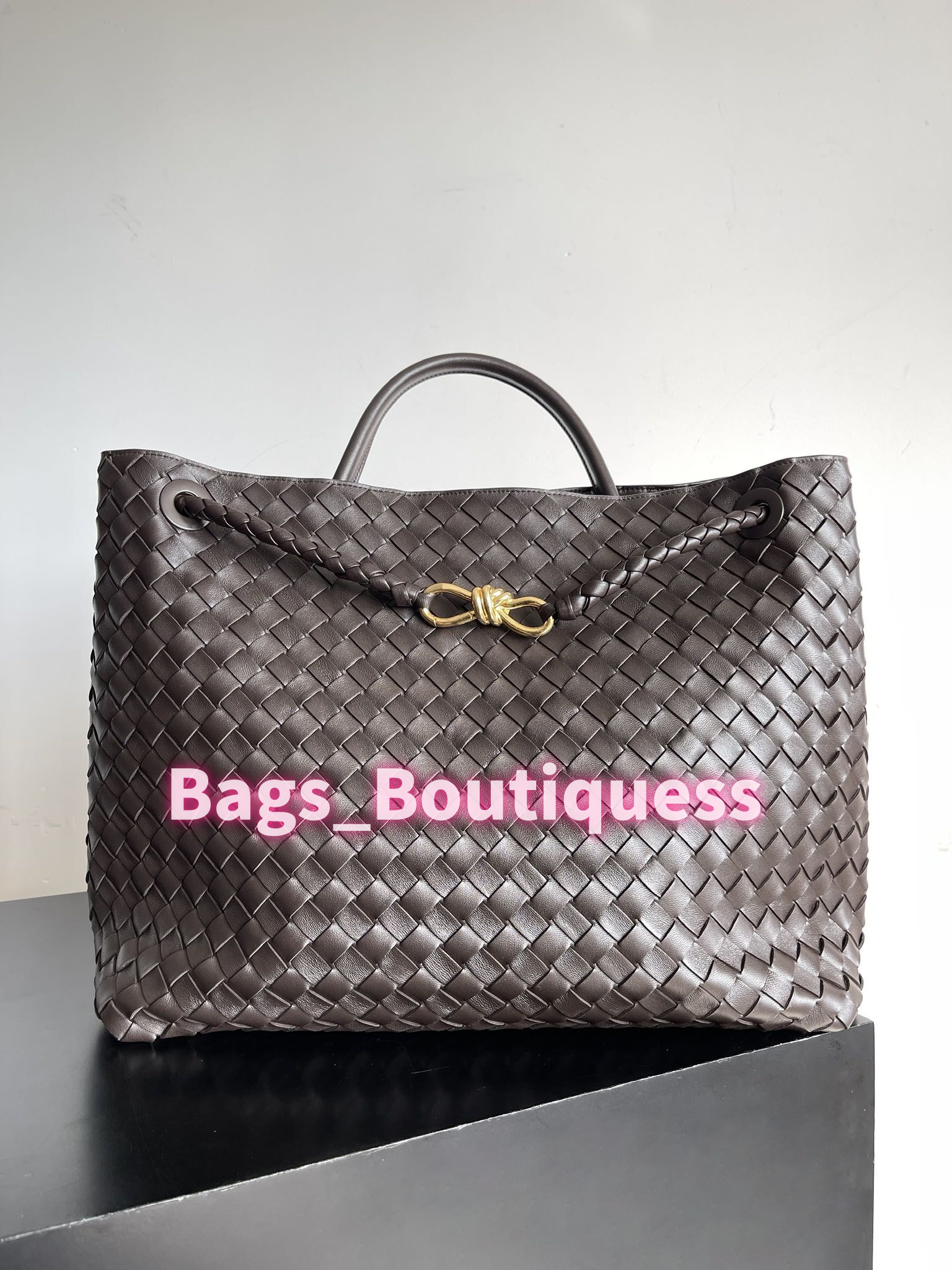 10A Mirror Quality Andiamo bag tote Large Size designer handbag 42cm tote bag Lambskin Weave shoulder bag women shopping bag