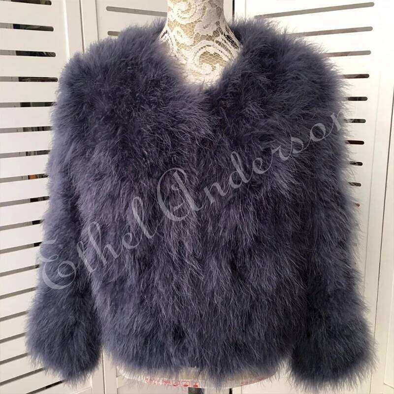 New Season's 100% Fluffy Feather Fever Jackets Handmade Knitted Genuine Ostrich Coat Women Retail Natural Fur Jacket