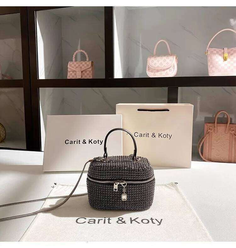 Designer Glitter Hobo Women's Handbag Crystal Shiny Rhinestones Evening Wedding Party Clutch Purse Crossbody Bag