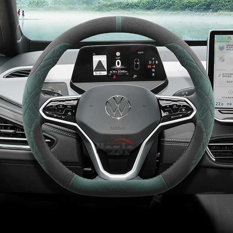 Suede Car Steering Wheel Cover for Volkswagen ID.BUZZ ID.7 Pro GTX Tavendor 2023 2024 2025 Auto Accessories R250603
