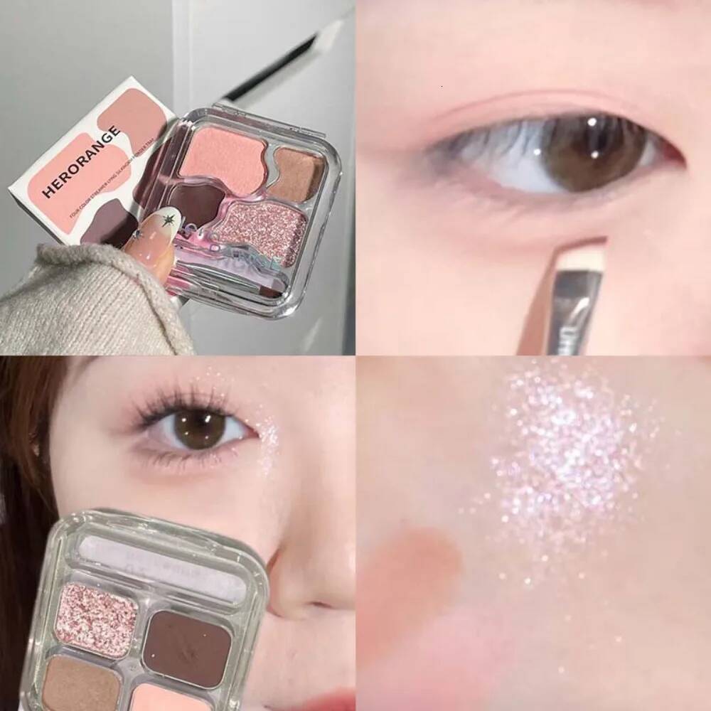 4Color Blush Eyeliner Eyeshadow Highlight Contour Palette Eyes Makeup Cute Beauty Cosmetics Multifunctional