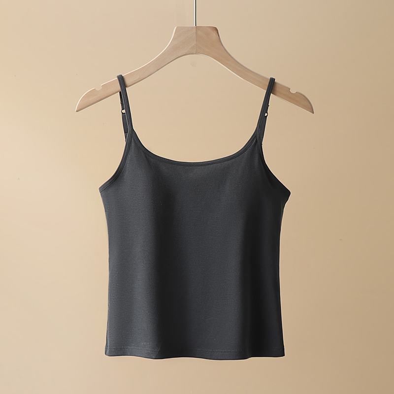 New summer lyocell inner wear can be worn outside hot girl beautiful suspenders chest pad vest one-piece bottom cross suspenders female