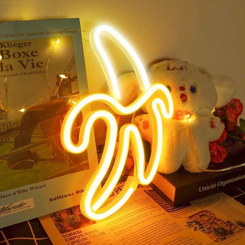 Banana Shaped LED Neon Sign USB or Battery Dual Power Wall Hanging Decorative Light for Bedroom Birthday Party Wedding Gift XJ250602