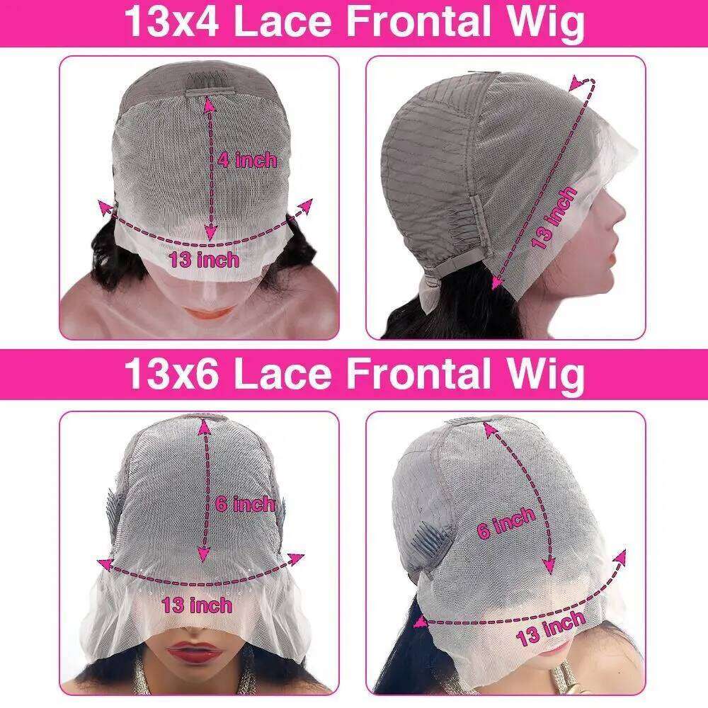 4# 13x6 Human Hair Chocolate Brown Straight HD Lace Frontal Wigs For Women