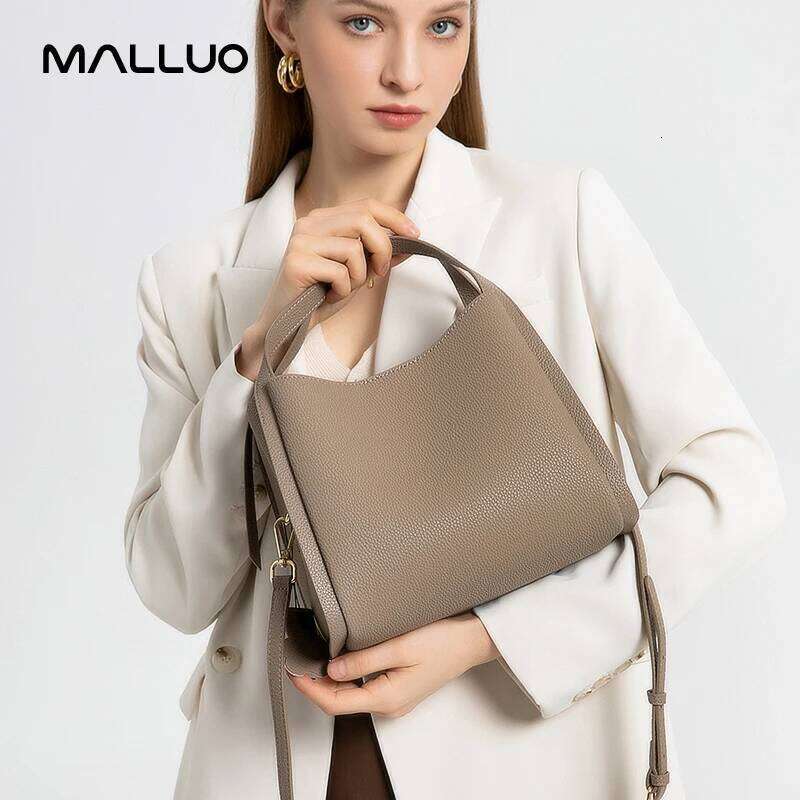 Women Cow Genuine Leather Shoulder Bag Female Fashion Cowhide Designer Handbags Lady Commuting Large Capacity Bucket Bags