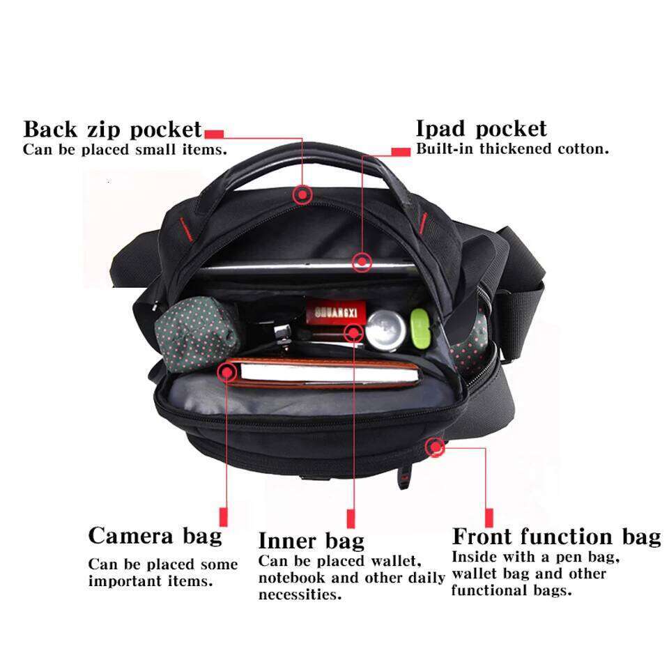 Swiss Waterproof Oxford Men s Messenger Multifunction Business Casual Briefcase bag Travel Male Shoulder Bag Fashion Handbag