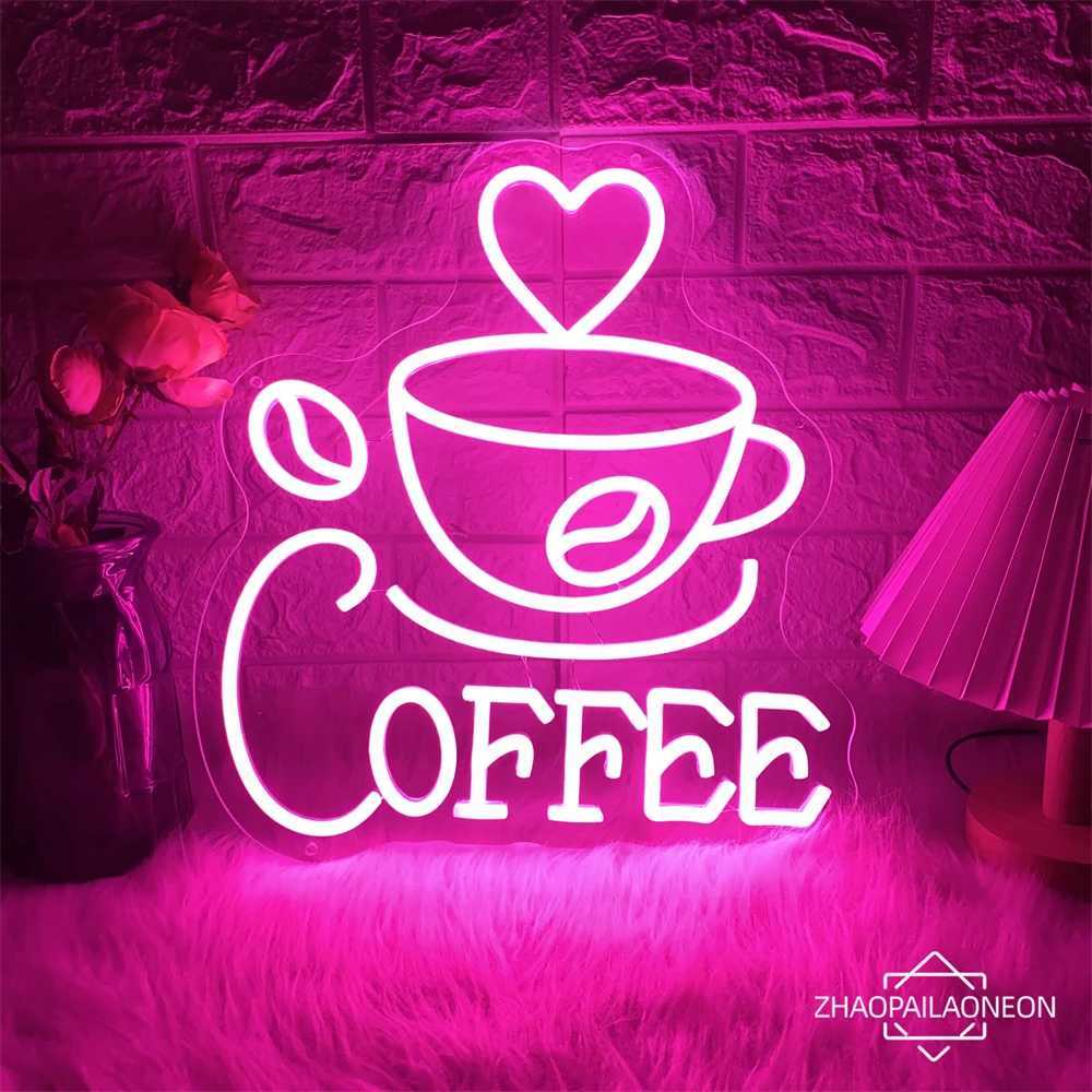 Coffee Bar Neon LED Sign Cafe Pantry Neon Lights USB Coffee Shop Room Decor Signs For Pantry Cafe Bar Decoration Neon Lamps XJ250602