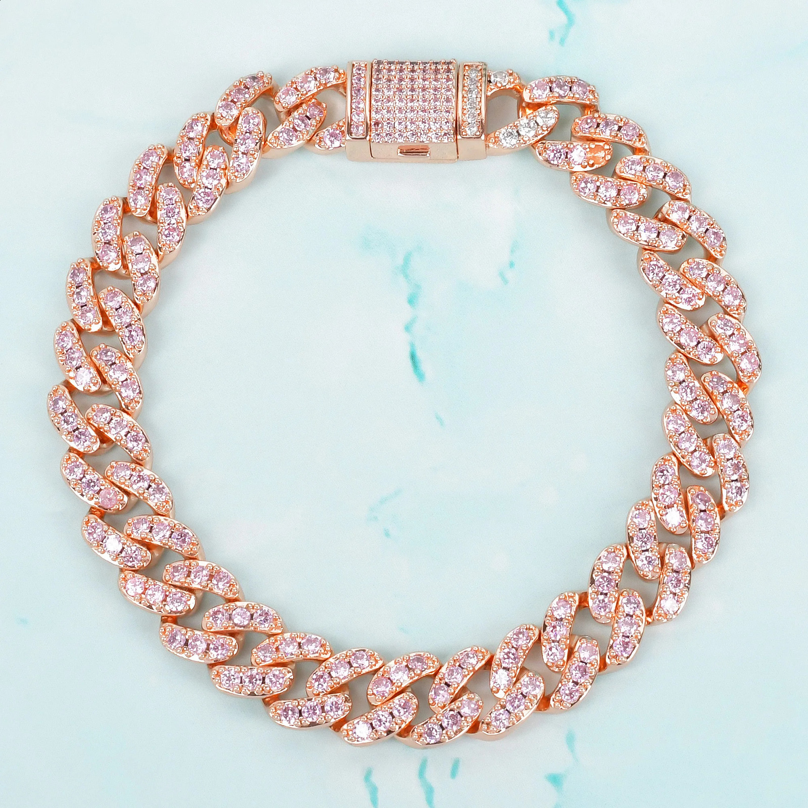 Drip Letter 8 inch Bracelet Gold Color Miami Cuban Link Women Fashion Jewelry Hip Hop Rock Street Style 250530