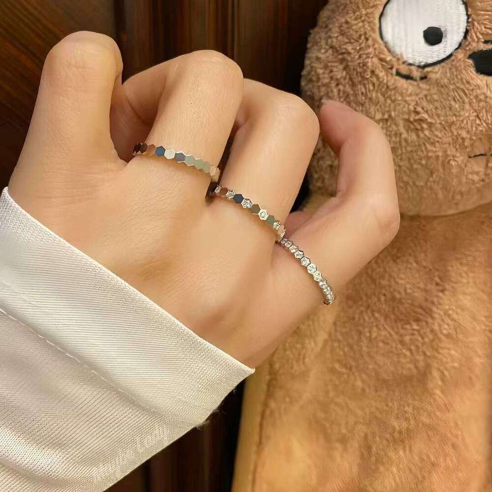 Honeycomb Ring Shangjia High Wide Narrow Version Female CNC Rose Gold TikTok Live Broadcast Wholesale