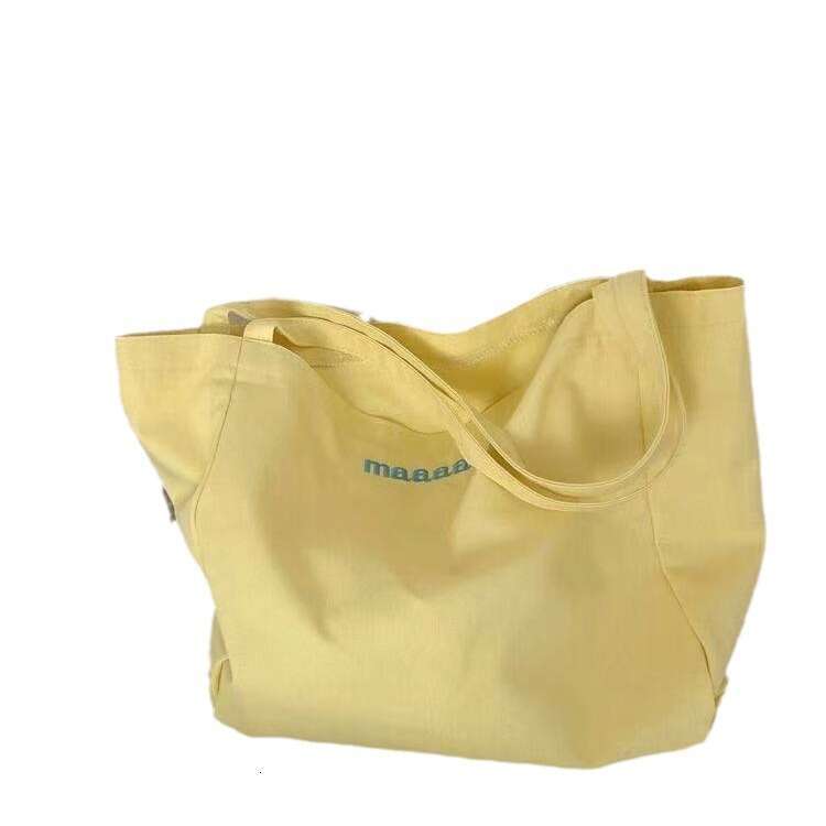 Korean and Japanese Maaas Candy Color Letter Single Shoulder Canvas Ins Student Class Simple Eco-friendly Shopping Bag