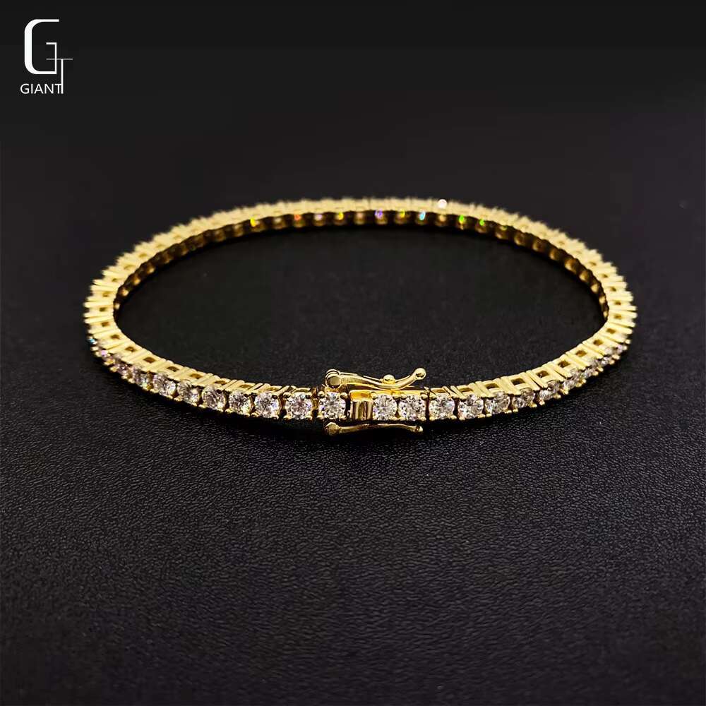 NEW TREND HIP HOP Jewelry 925 Sterling Silver VVS Moissanite 3mm Tennis Link Chain Necklace Bracelet Diamond Link Chian Jewelry